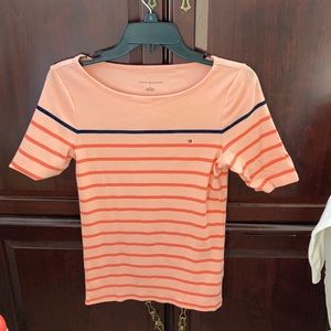 Shirt.  Peach. With stripes.